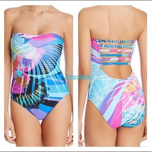 NWT Halter Bandeau One Piece Bathing Suit Swim